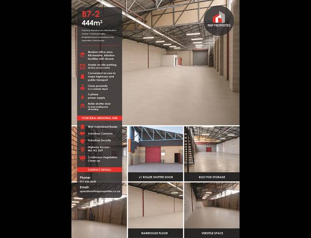 Industrial property to rent in HERIOTDALE